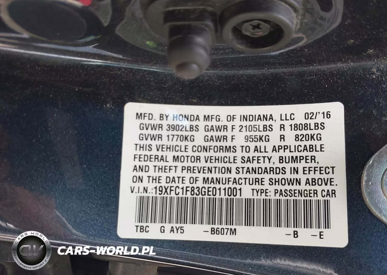 2016 Honda Civic Ex-L VIN:19XFC1F83GE011001 - 9