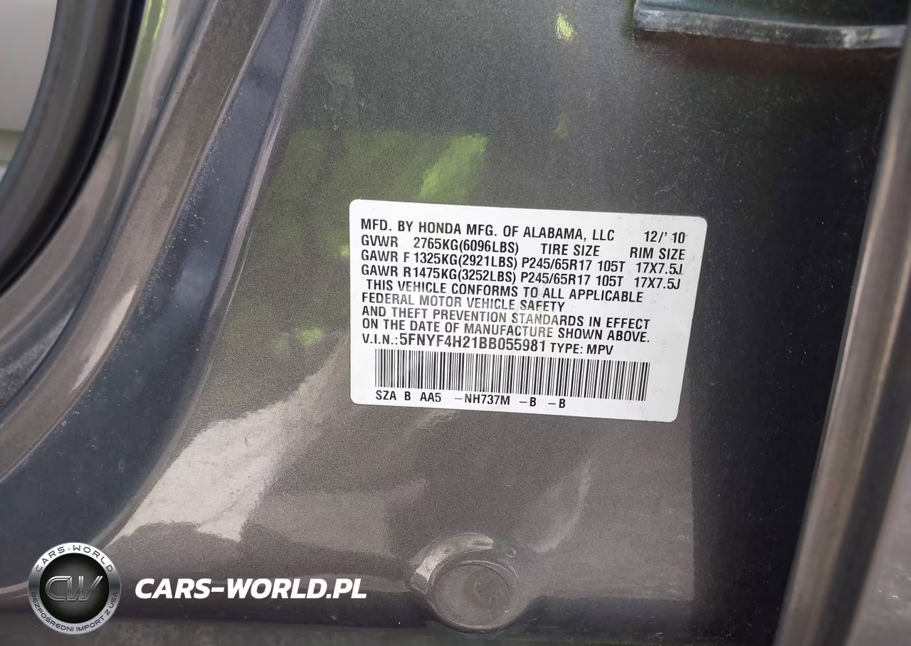 2011 Honda Pilot Lx VIN:5FNYF4H21BB055981 - 9