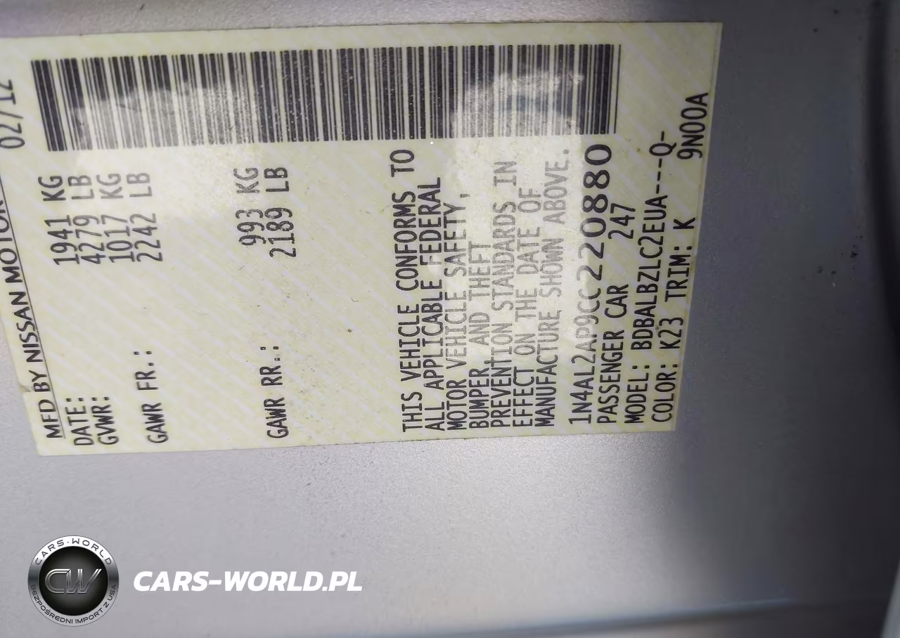 2012 Nissan Altima 2.5 S VIN:1N4AL2AP9CC220880 - 9