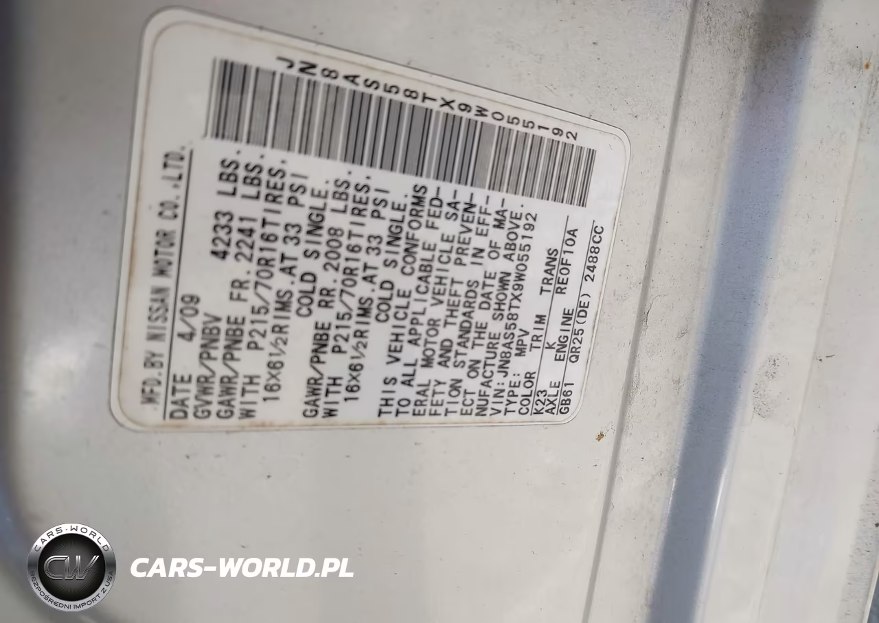 2009 Nissan Rogue S VIN:JN8AS58TX9W055192 - 9