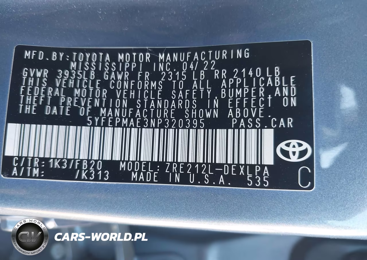 2022 Toyota Corolla Le VIN:5YFEPMAE3NP320395 - 9