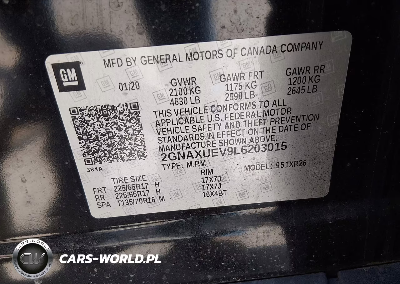 2020 Chevrolet Equinox Awd Lt 1.5L Turbo VIN:2GNAXUEV9L6203015 - 9