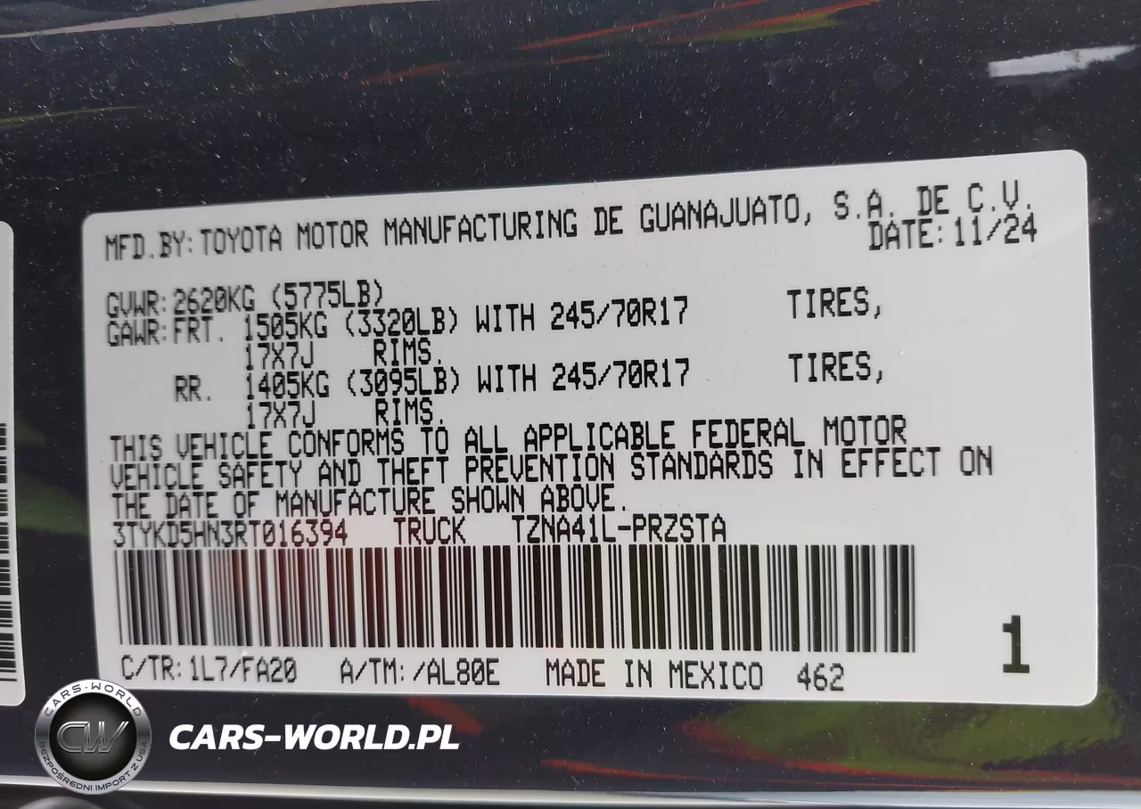 2024 Toyota Tacoma Sr VIN:3TYKD5HN3RT016394 - 9