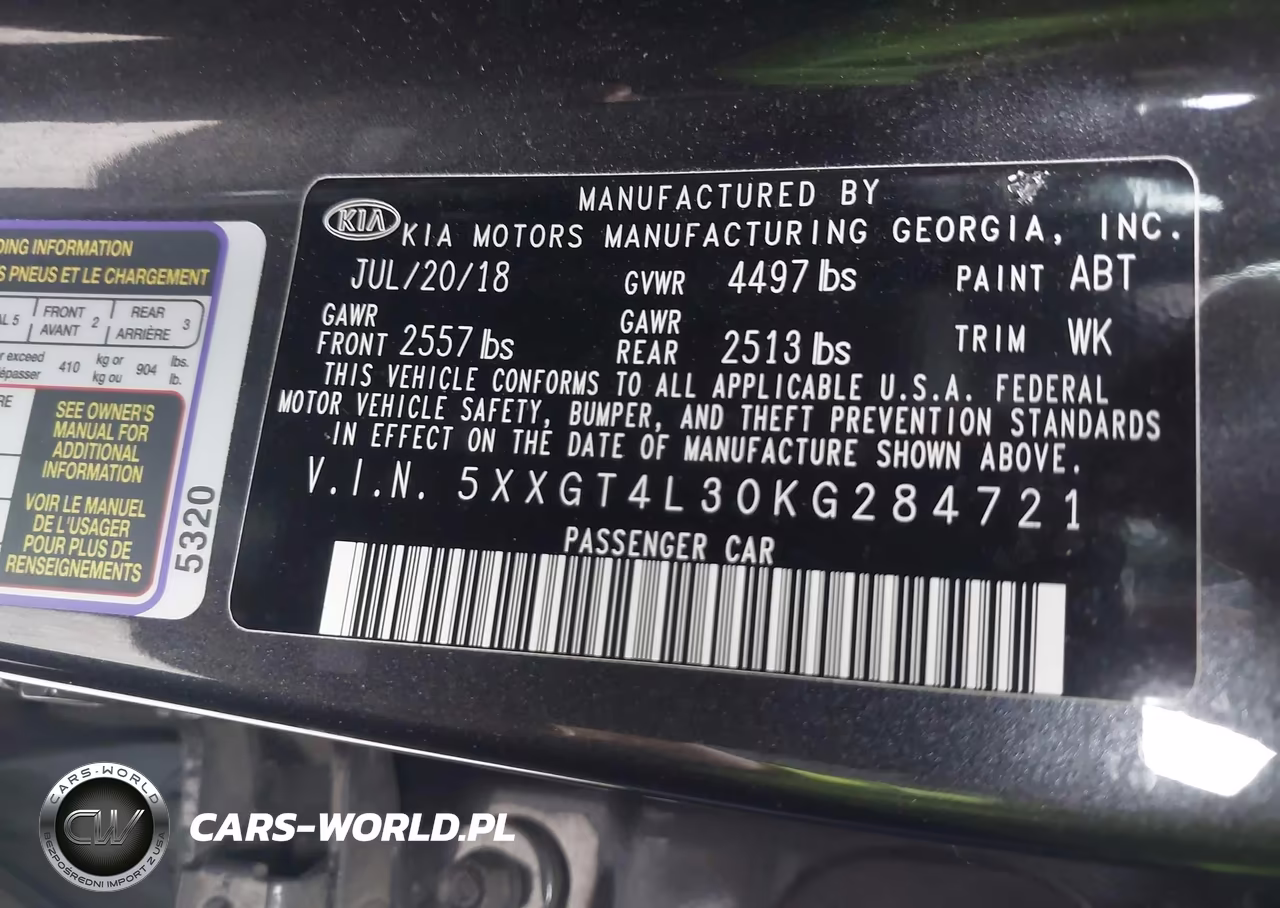 2019 Kia Optima S VIN:5XXGT4L30KG284721 - 9
