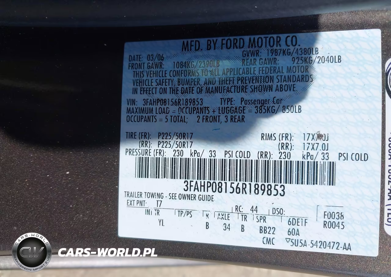 2006 Ford Fusion Sel VIN:3FAHP08156R189853 - 9