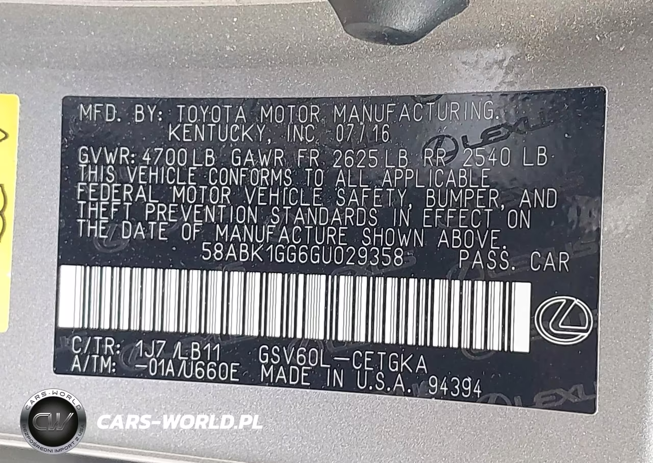2016 Lexus Es 350 VIN:58ABK1GG6GU029358 - 9