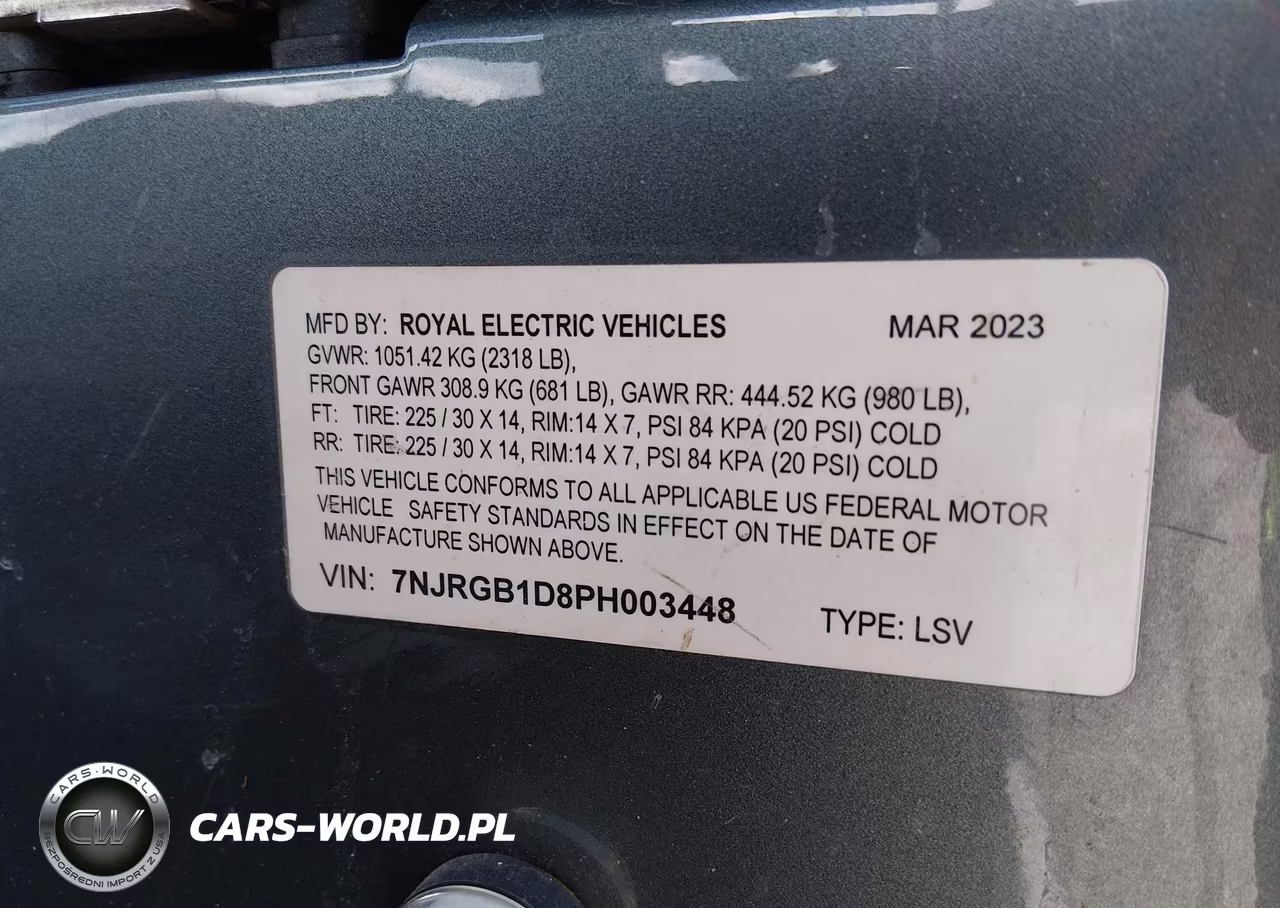 2023 Royal Electric Lsv Golf Cart VIN:7NJRGB1D8PH003448 - 9