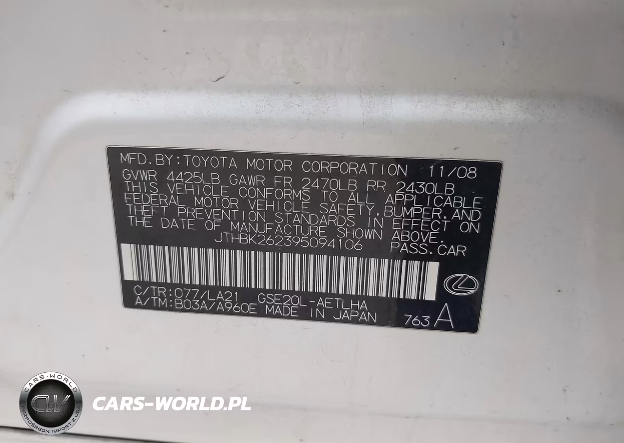 2009 Lexus Is 250 VIN:JTHBK262395094106 - 9