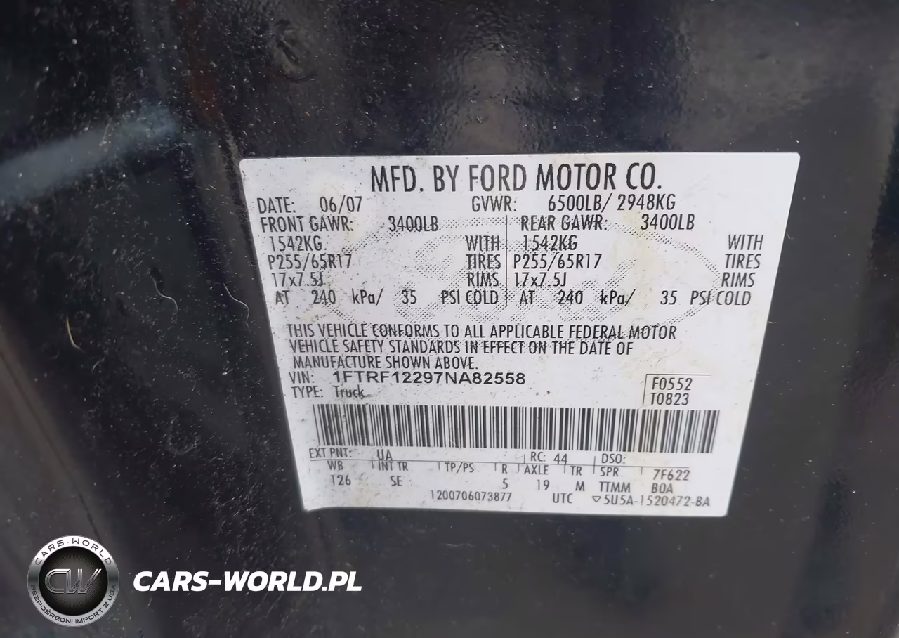 2007 Ford F-150 Stx-Xl-Xlt VIN:1FTRF12297NA82558 - 9