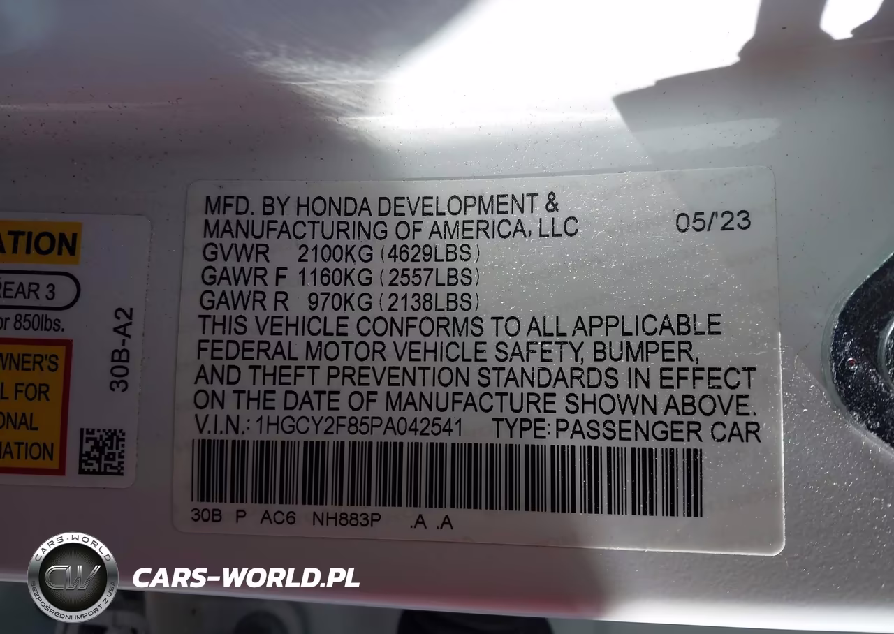 2023 Honda Accord Hybrid Touring VIN:1HGCY2F85PA042541 - 9