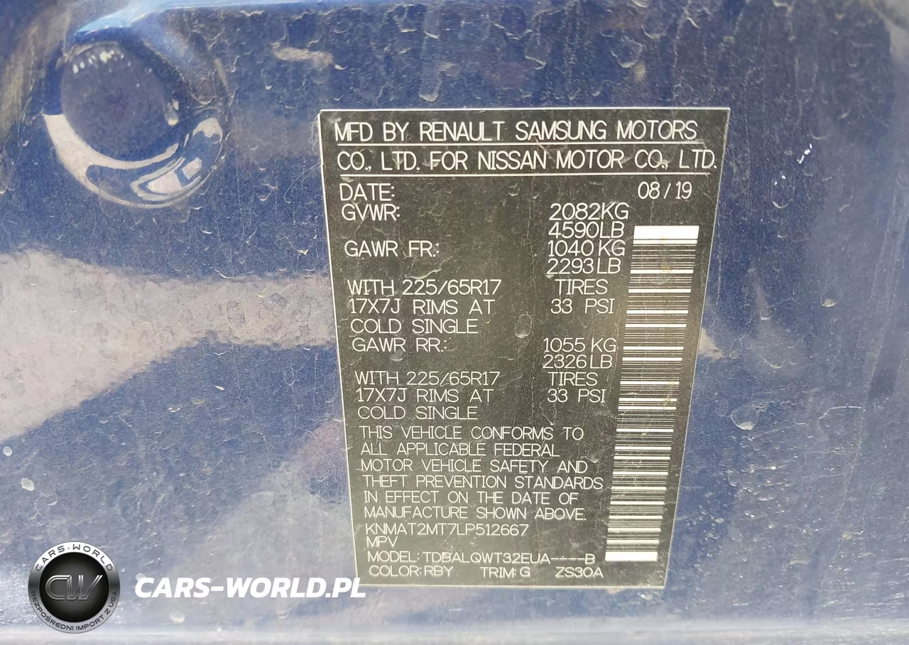 2020 Nissan Rogue Sv Fwd VIN:KNMAT2MT7LP512667 - 9