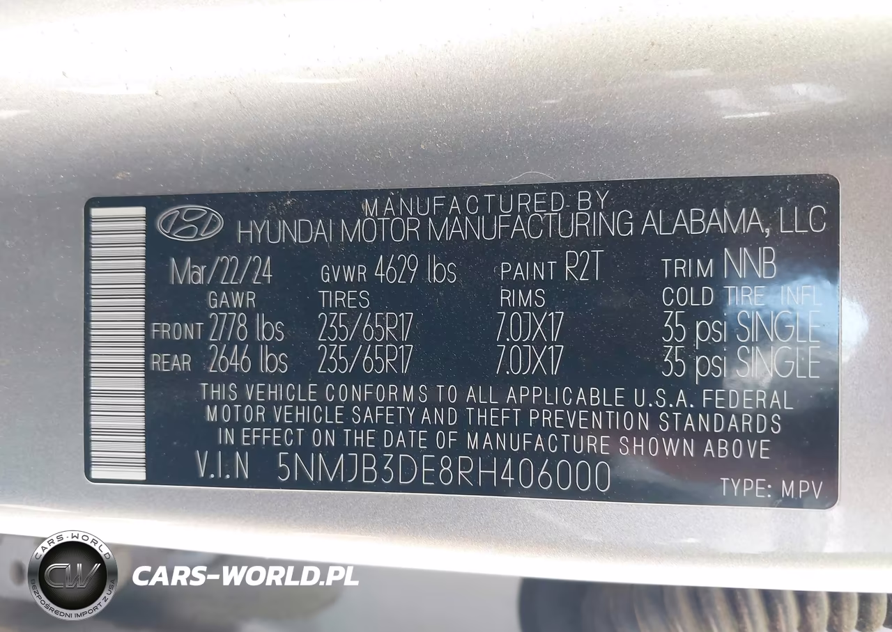 2024 Hyundai Tucson Sel VIN:5NMJB3DE8RH406000 - 9