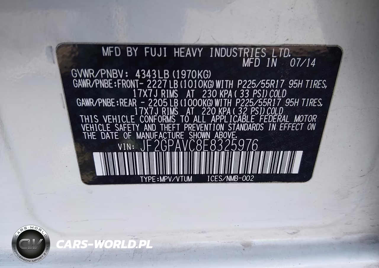 2014 Subaru Xv Crosstrek 2.0I Premium VIN:JF2GPAVC8E8325976 - 9
