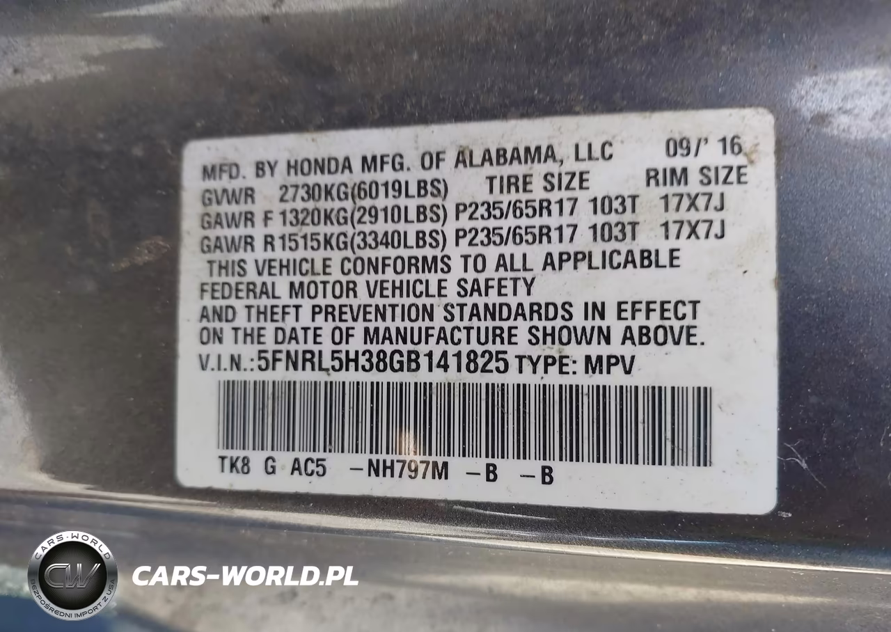 2016 Honda Odyssey Se VIN:5FNRL5H38GB141825 - 9