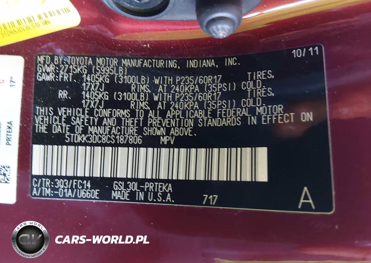 2012 Toyota Sienna Le V6 8 Passenger VIN:5TDKK3DC8CS187806 - 9