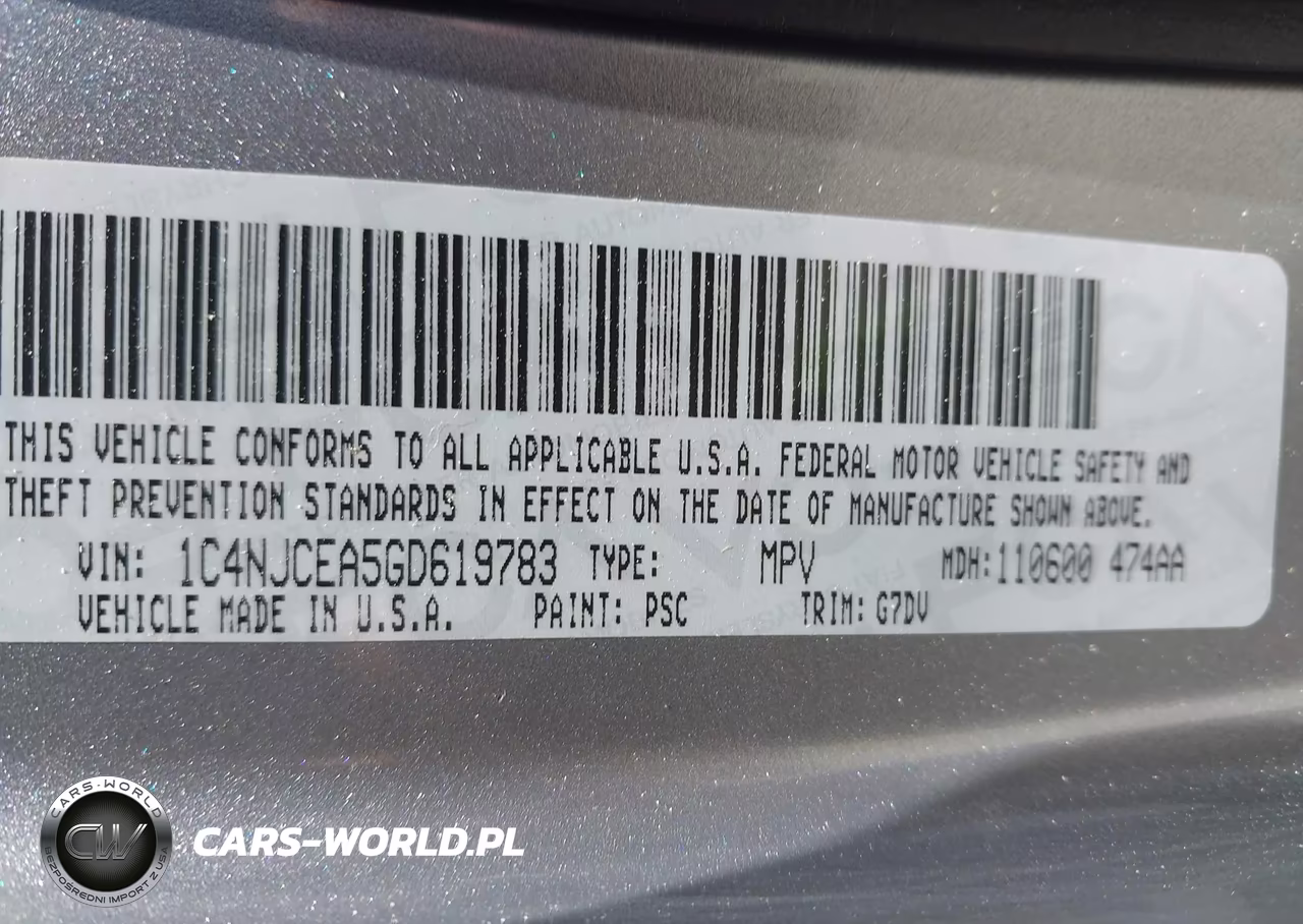 2016 Jeep Compass Latitude VIN:1C4NJCEA5GD619783 - 9