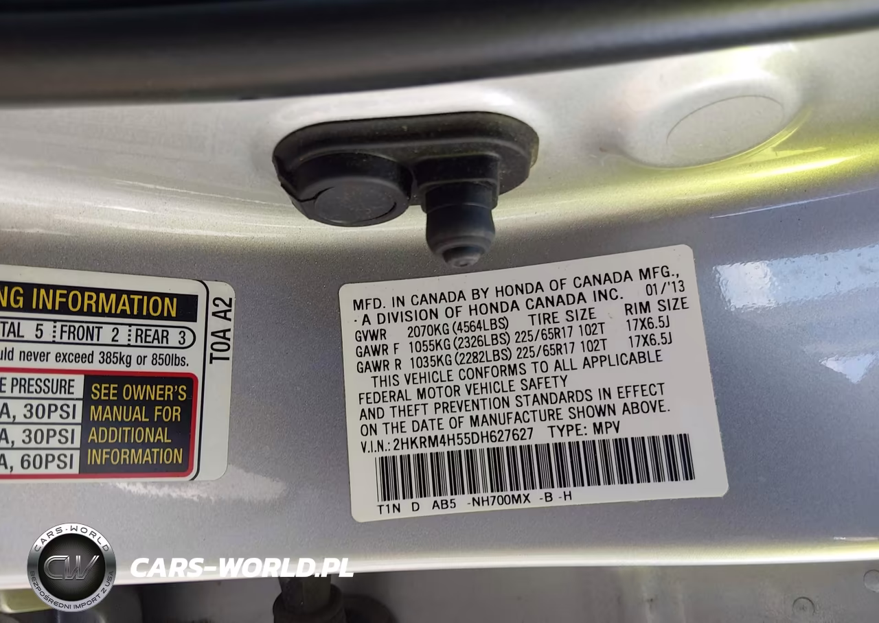 2013 Honda Cr-V Ex VIN:2HKRM4H55DH627627 - 9