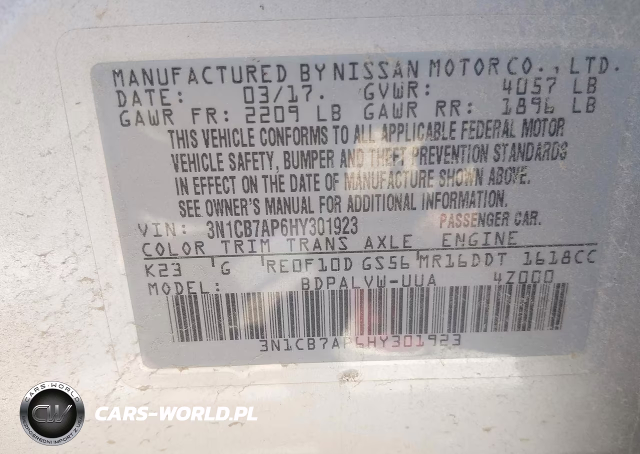 2017 Nissan Sentra Nismo VIN:3N1CB7AP6HY301923 - 9