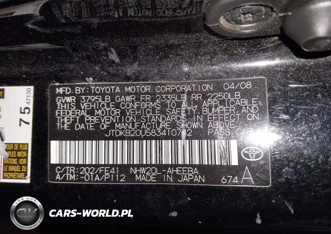 2008 Toyota Prius VIN:JTDKB20U583410742 - 9