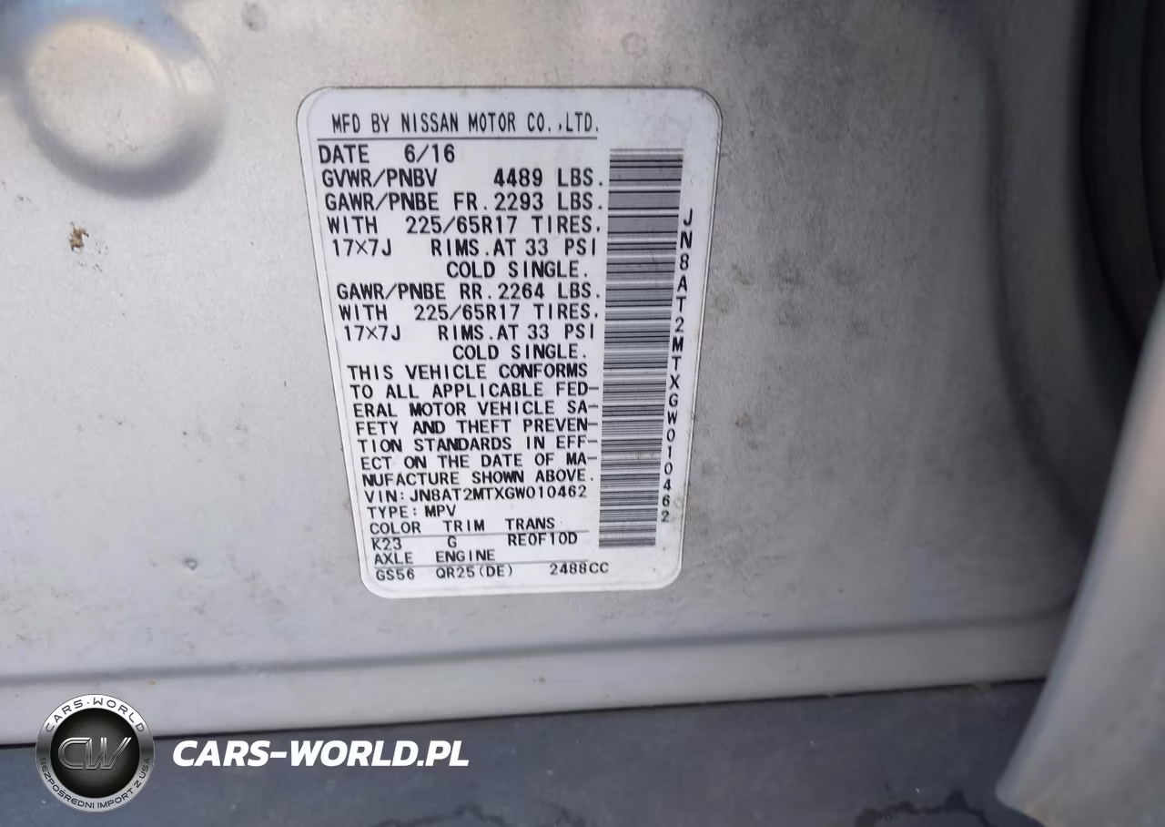 2016 Nissan Rogue S VIN:JN8AT2MTXGW010462 - 9