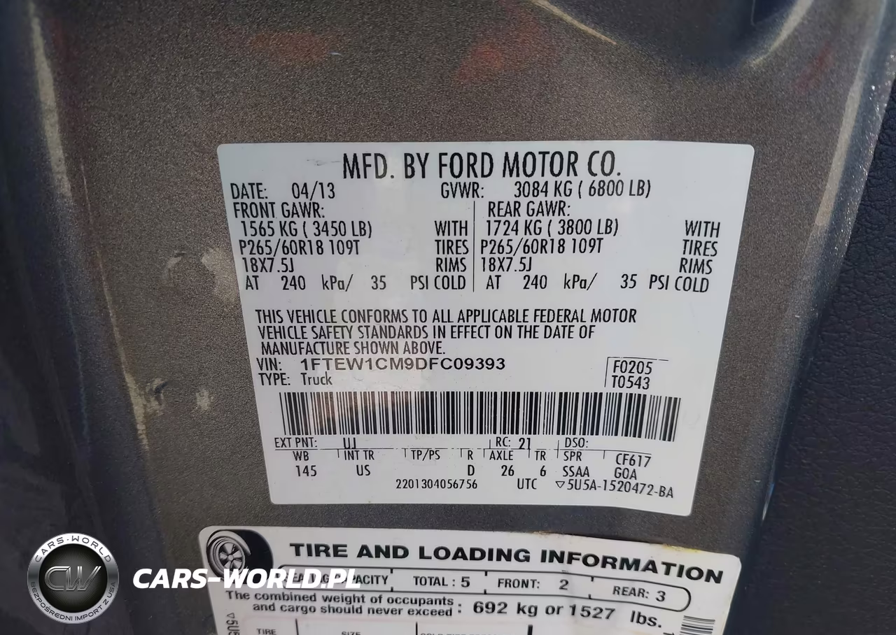 2013 Ford F-150 Xlt VIN:1FTEW1CM9DFC09393 - 9
