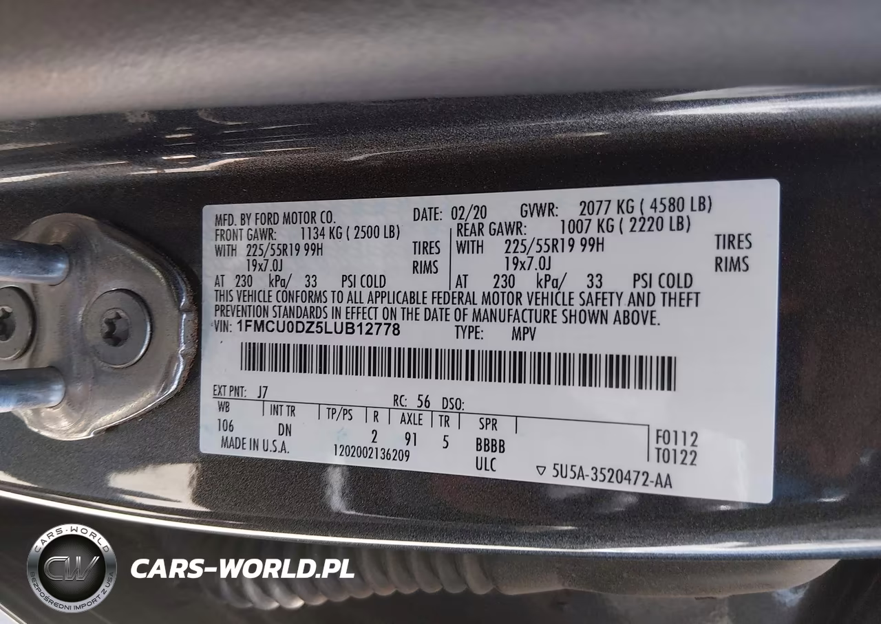 2020 Ford Escape Titanium Hybrid VIN:1FMCU0DZ5LUB12778 - 9