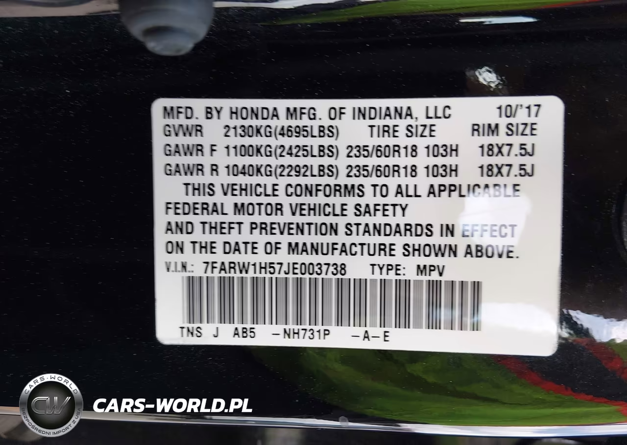 2018 Honda Cr-V Ex VIN:7FARW1H57JE003738 - 9