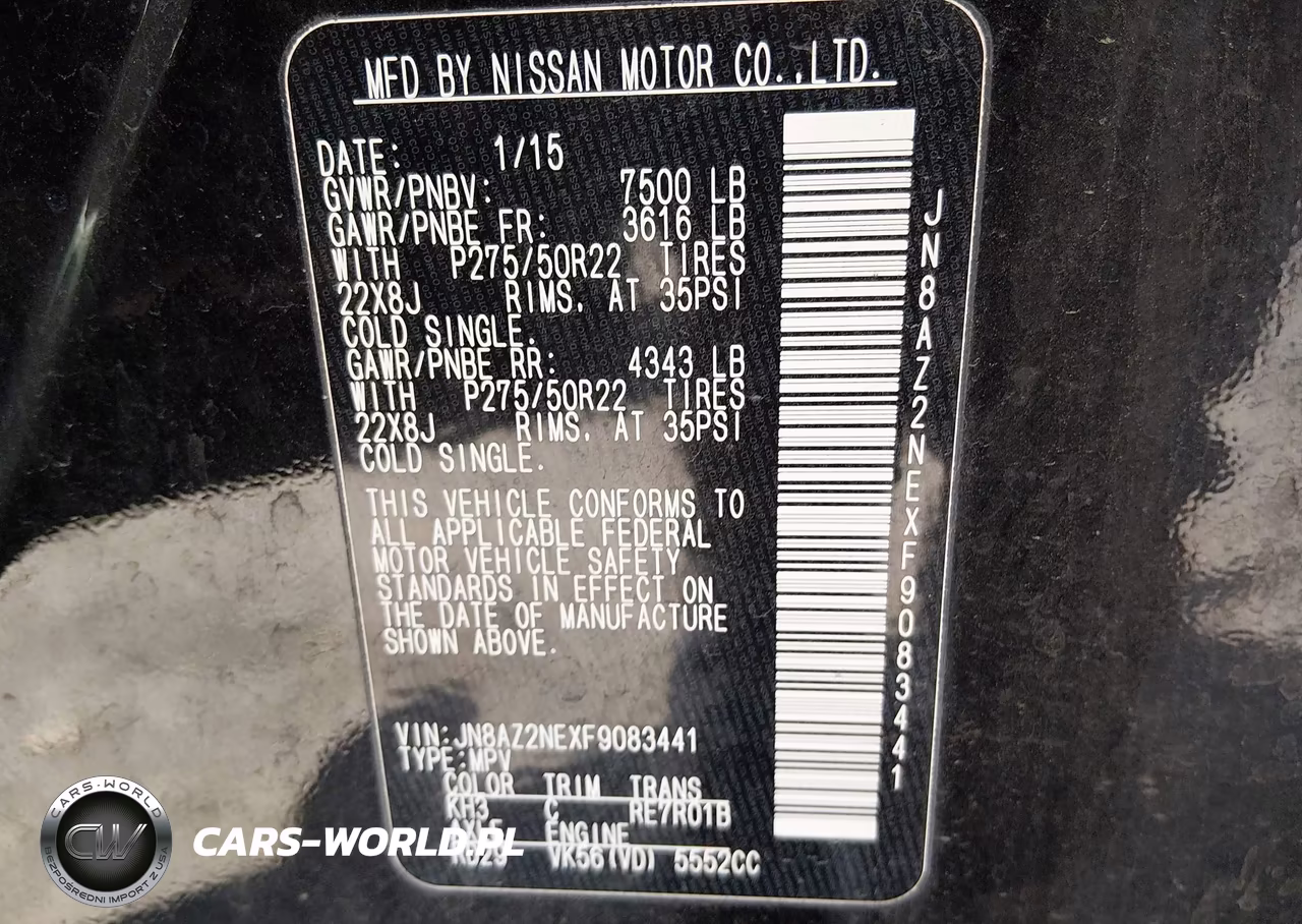 2015 Infiniti Qx80 VIN:JN8AZ2NEXF9083441 - 9