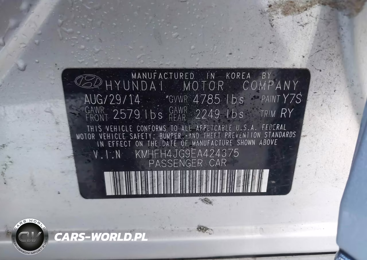 2014 Hyundai Azera Limited VIN:KMHFH4JG9EA424375 - 9