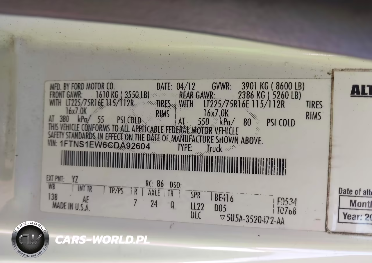 2012 Ford E-150 Commercial VIN:1FTNS1EW6CDA92604 - 9