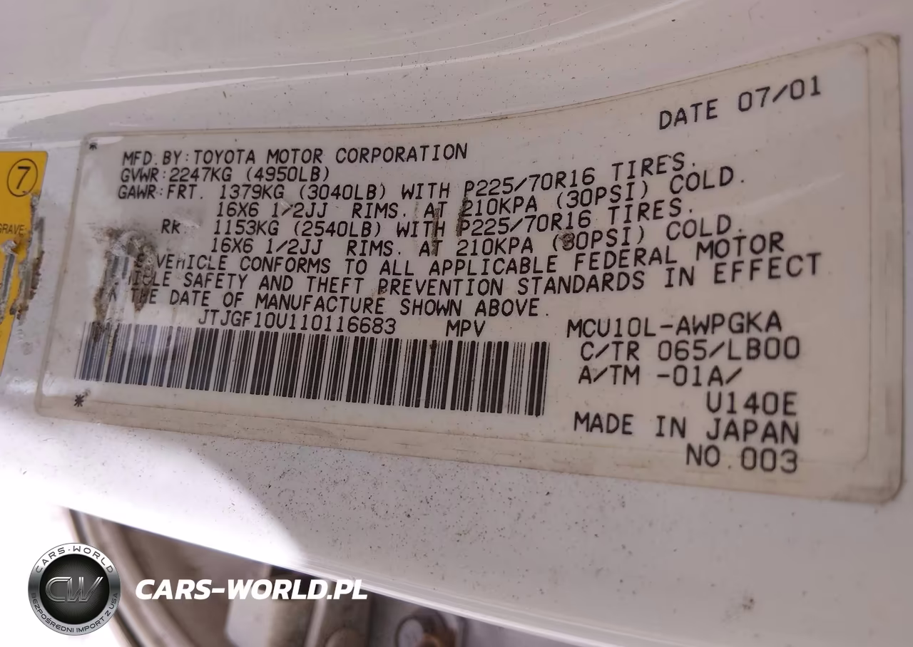 2001 Lexus Rx 300 VIN:JTJGF10U110116683 - 9