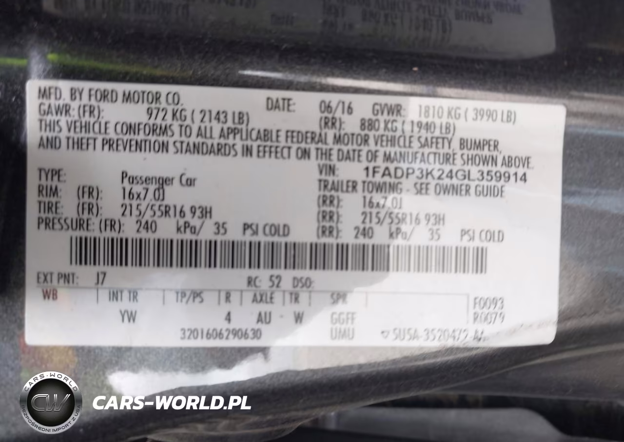 2016 Ford Focus Se VIN:1FADP3K24GL359914 - 9