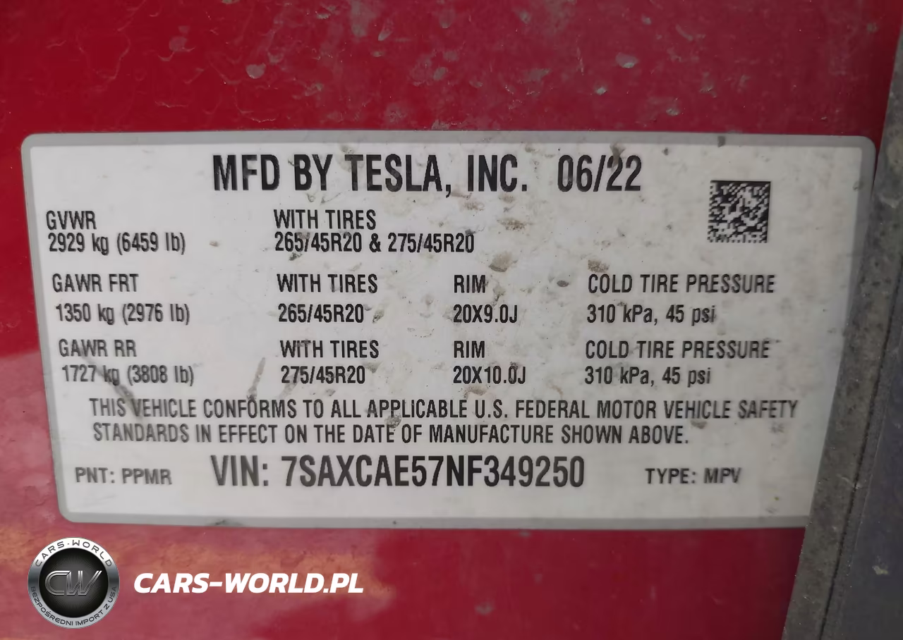 2022 Tesla Model X Dual Motor All-Wheel Drive VIN:7SAXCAE57NF349250 - 9