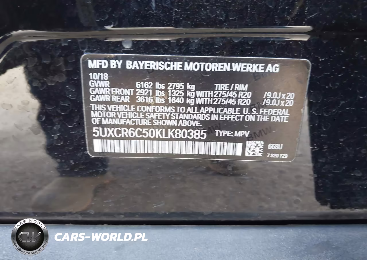 2019 BMW X5 xDrive40I VIN:5UXCR6C50KLK80385 - 9