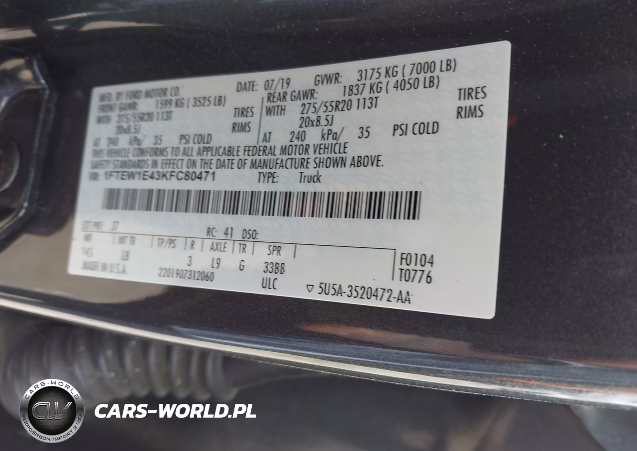 2019 Ford F-150 Lariat VIN:1FTEW1E43KFC80471 - 9