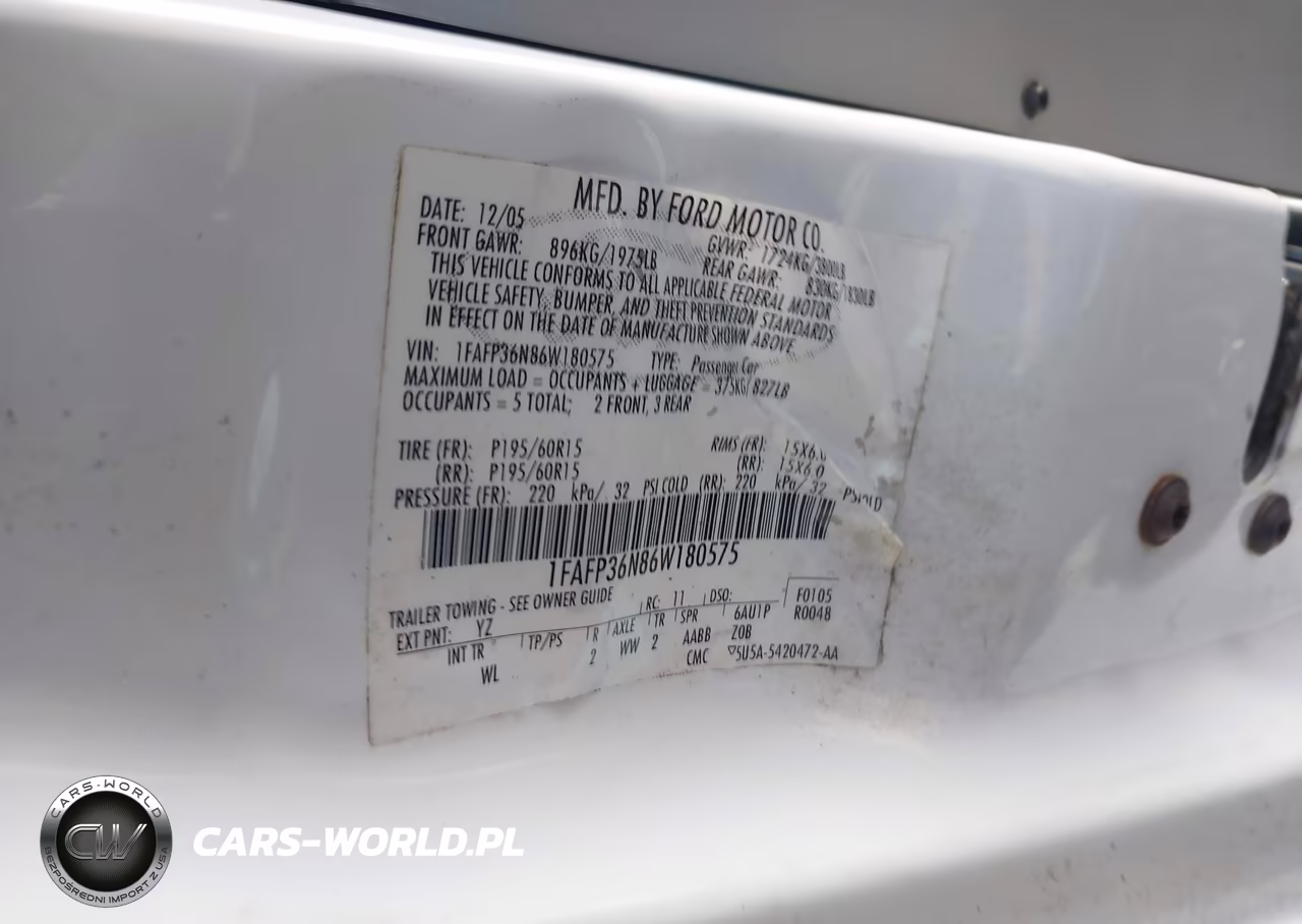 2006 Ford Focus Zxw VIN:1FAFP36N86W180575 - 9