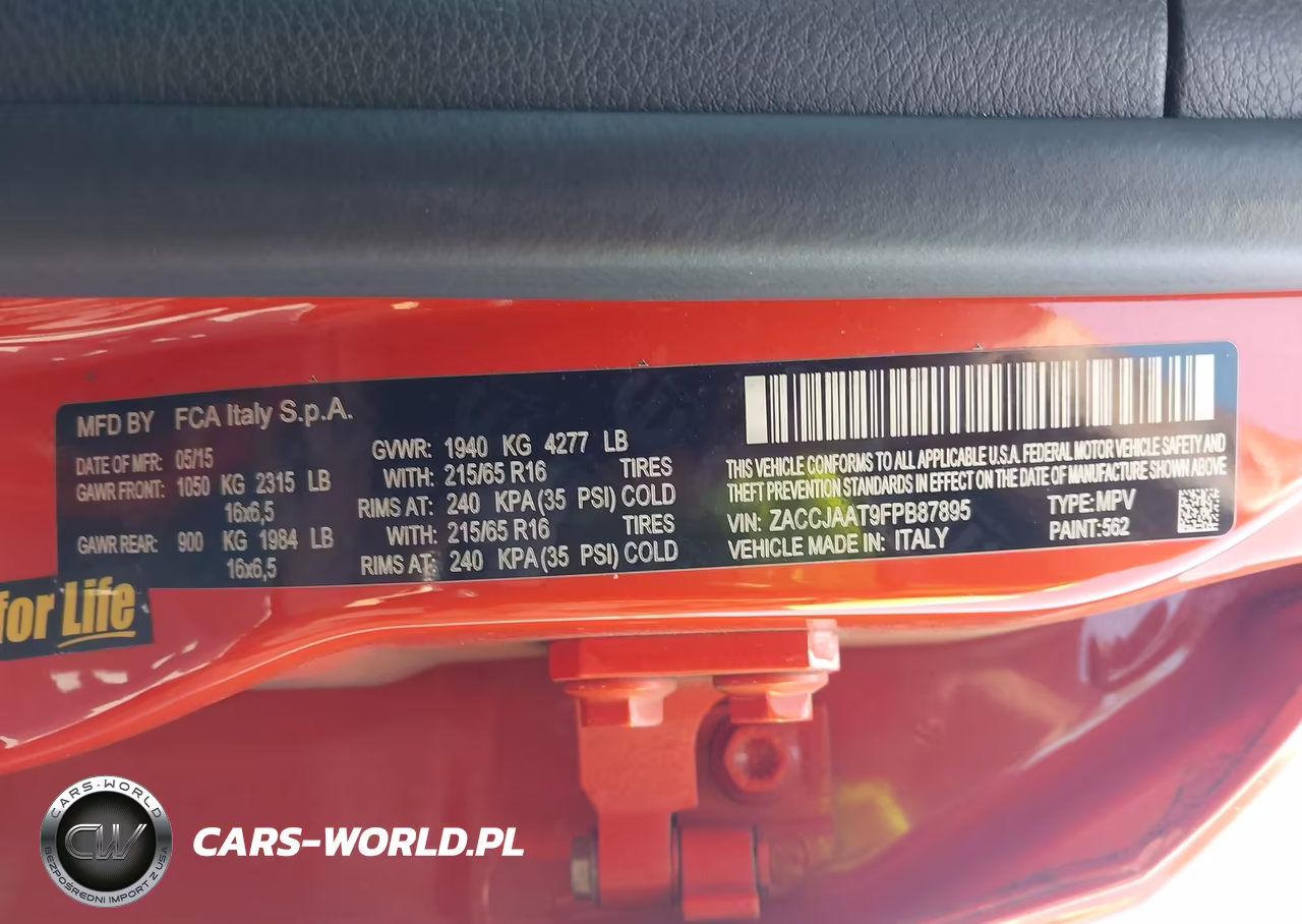2015 Jeep Renegade Sport VIN:ZACCJAAT9FPB87895 - 9