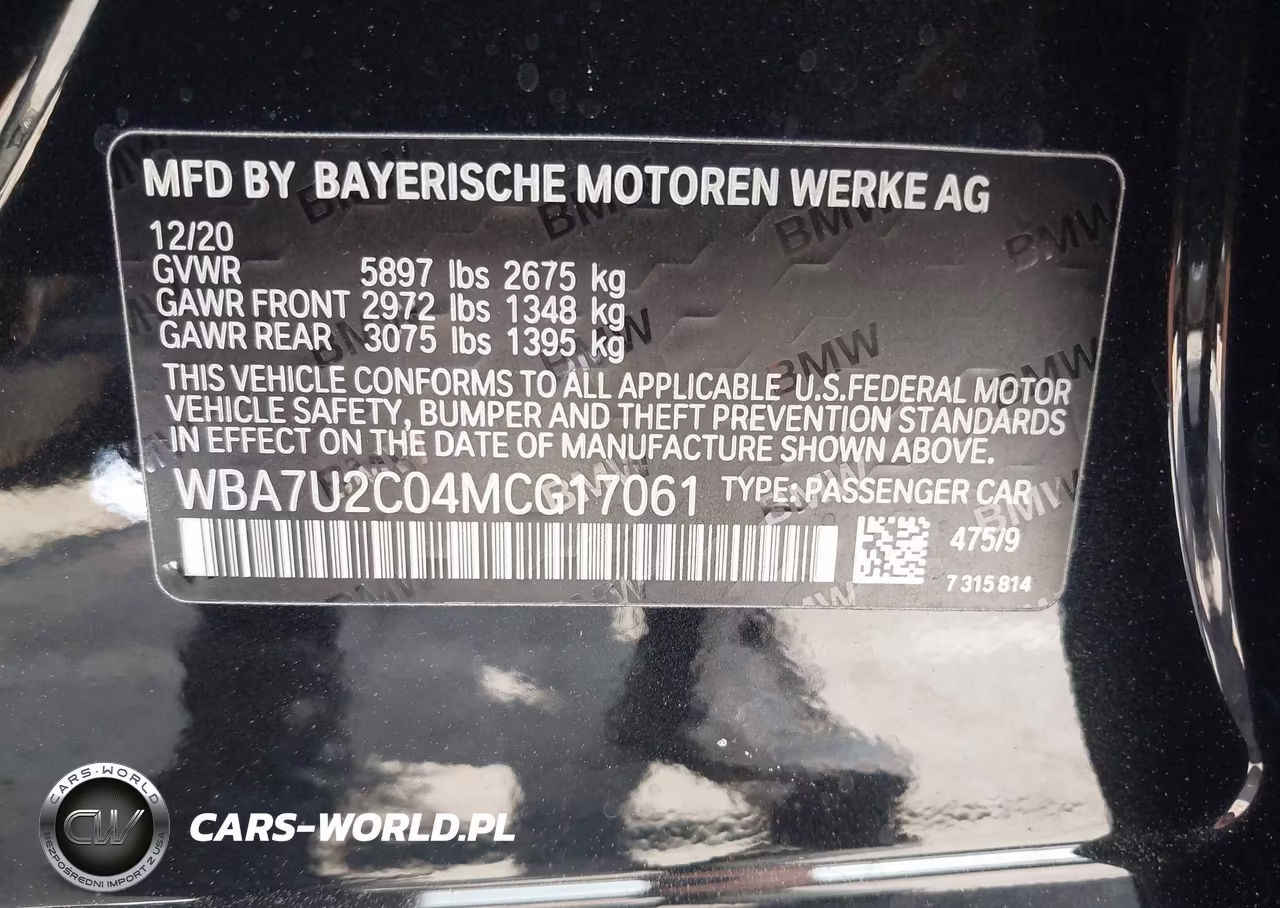 2021 BMW 750I xDrive VIN:WBA7U2C04MCG17061 - 9