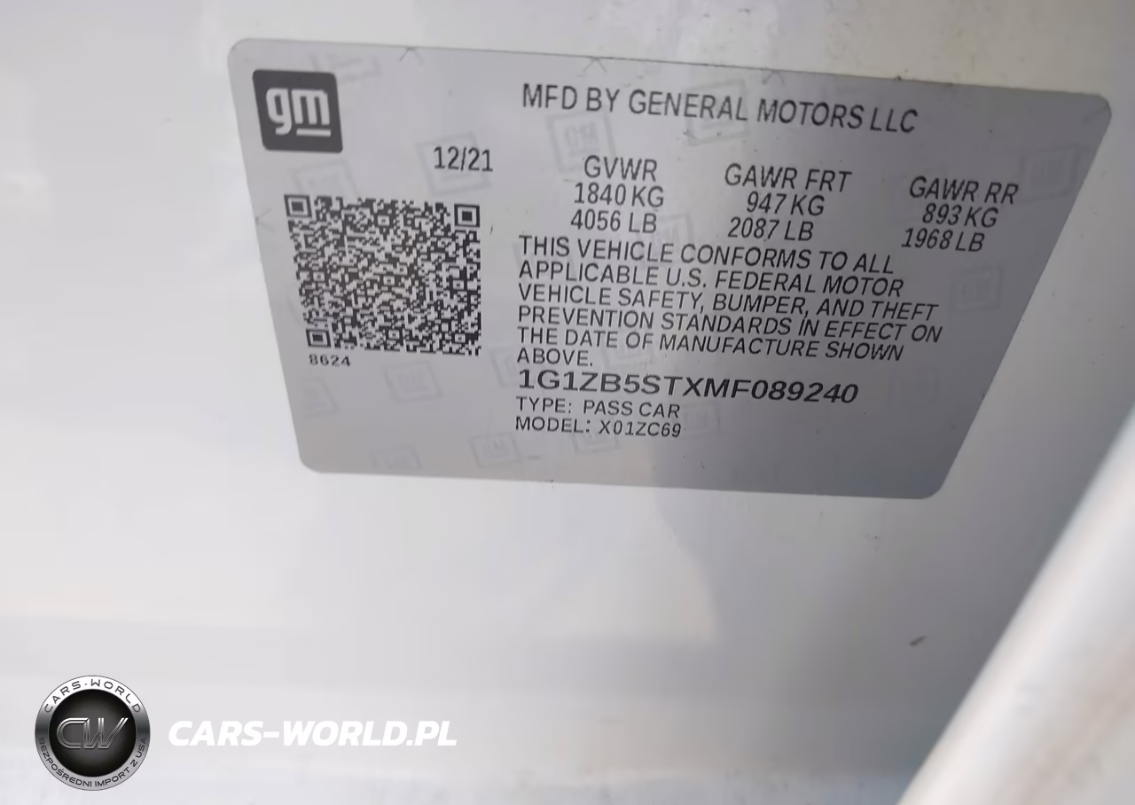 2021 Chevrolet Malibu Fwd Ls VIN:1G1ZB5STXMF089240 - 9