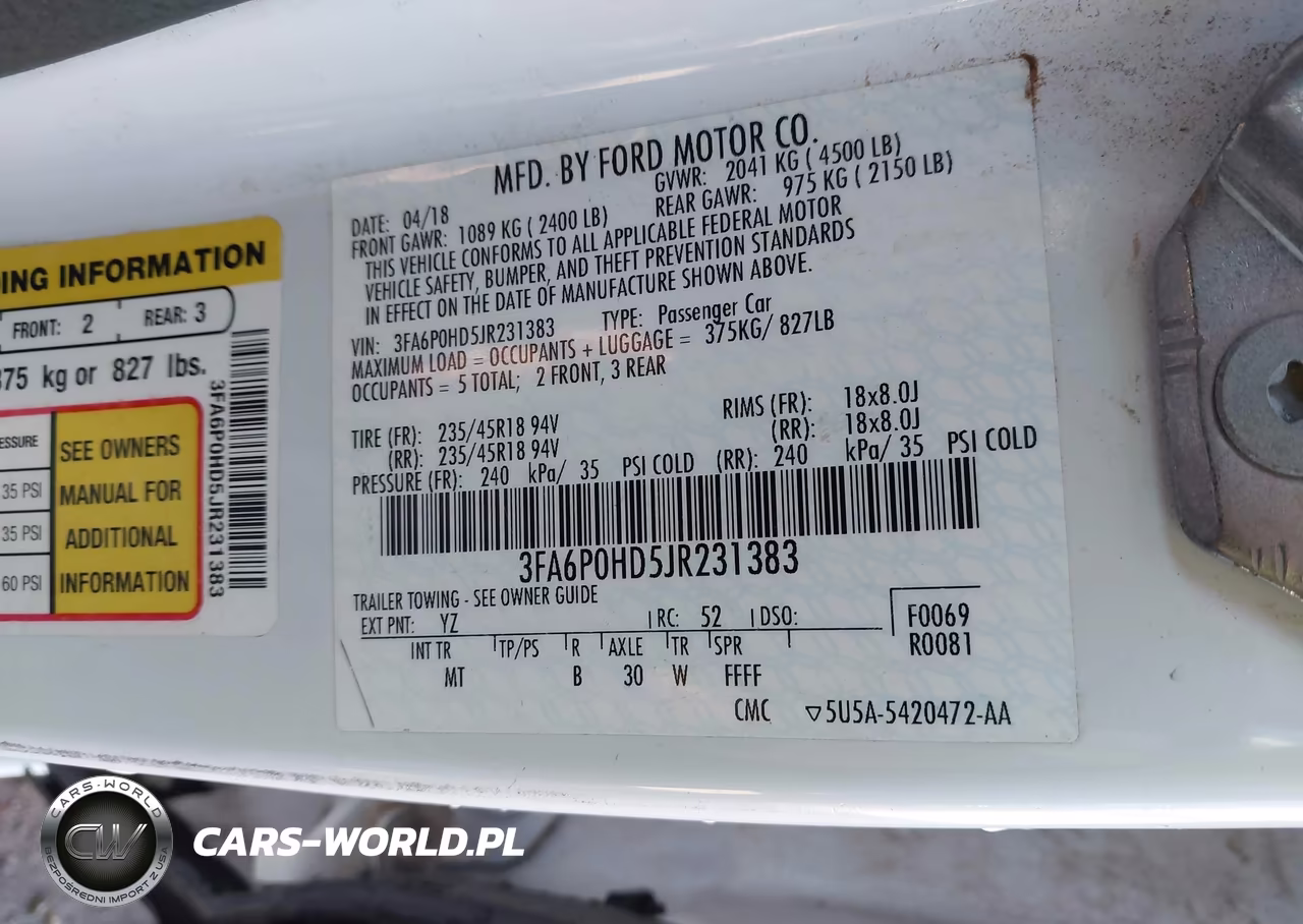 2018 Ford Fusion Se VIN:3FA6P0HD5JR231383 - 9