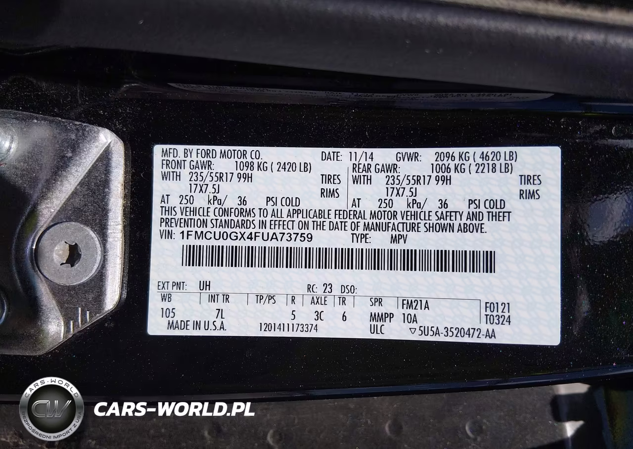 2015 Ford Escape Se VIN:1FMCU0GX4FUA73759 - 9