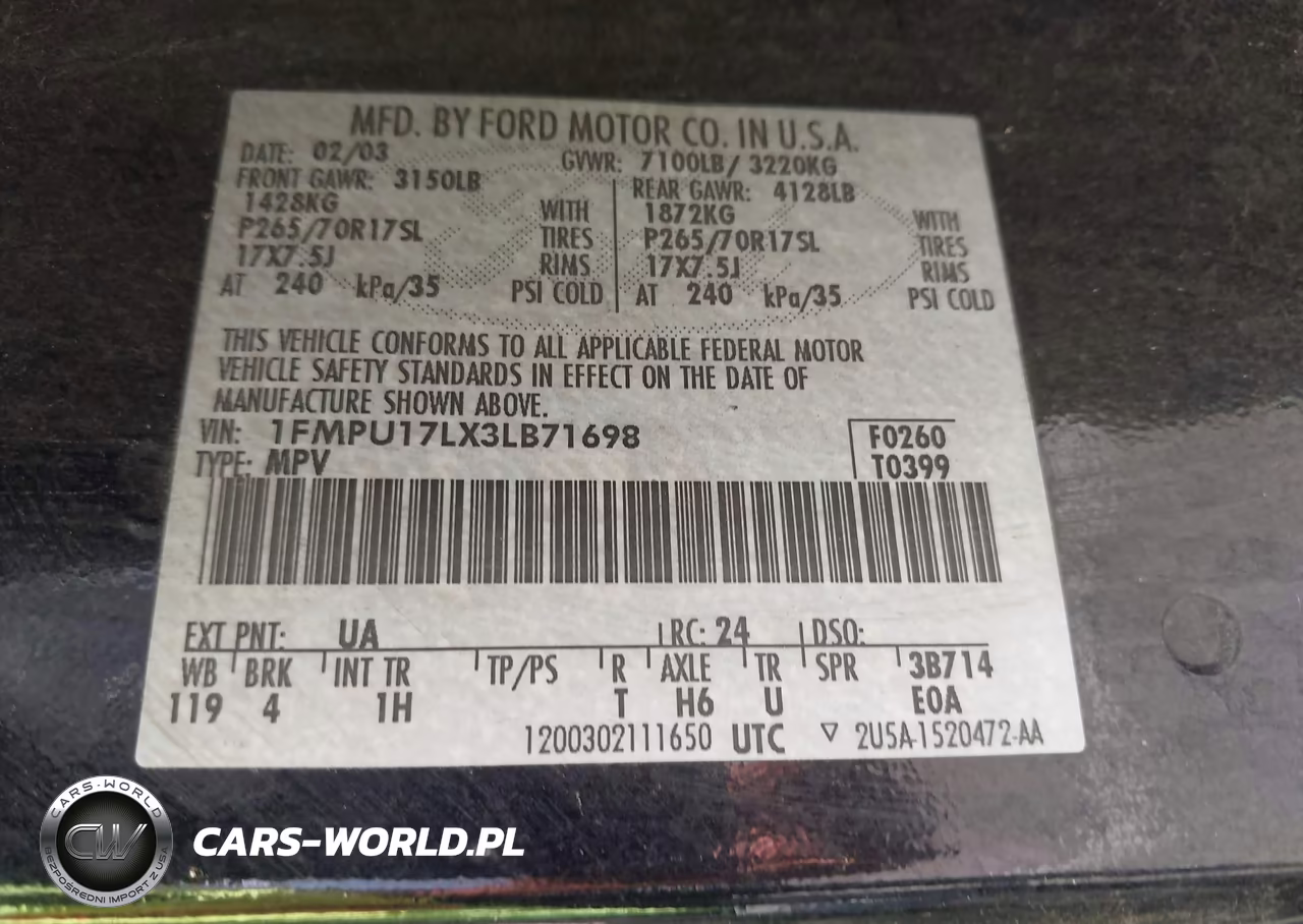 2003 Ford Expedition Eddie Bauer VIN:1FMPU17LX3LB71698 - 9