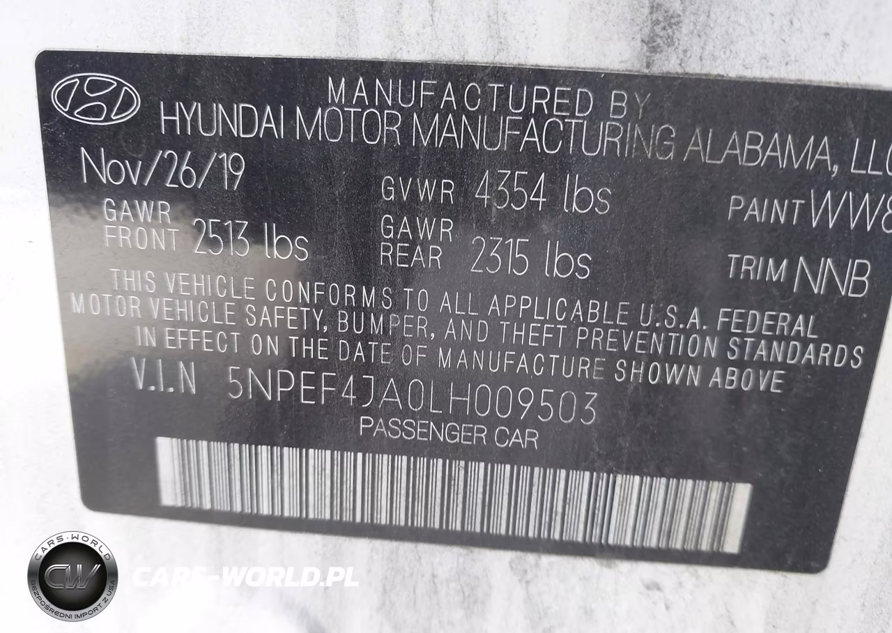 2020 Hyundai Sonata Sel VIN:5NPEF4JA0LH009503 - 9