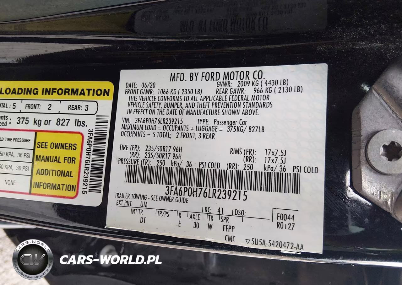 2020 Ford Fusion Se VIN:3FA6P0H76LR239215 - 9