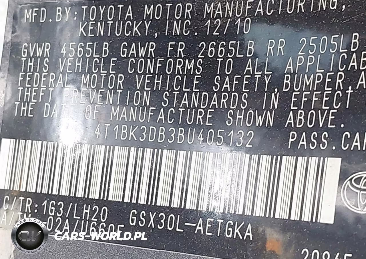 2011 Toyota Avalon VIN:4T1BK3DB3BU405132 - 9