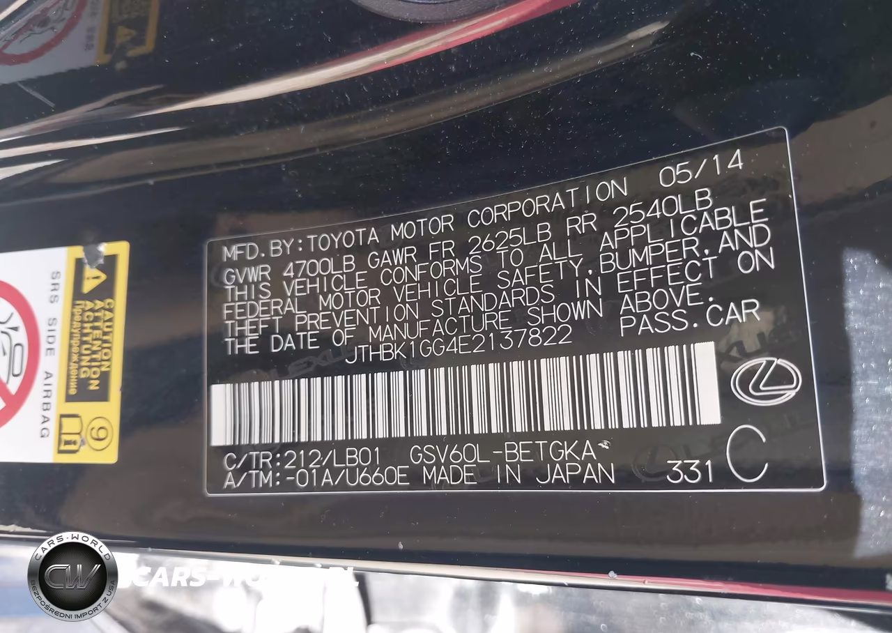 2014 Lexus Es 350 VIN:JTHBK1GG4E2137822 - 9