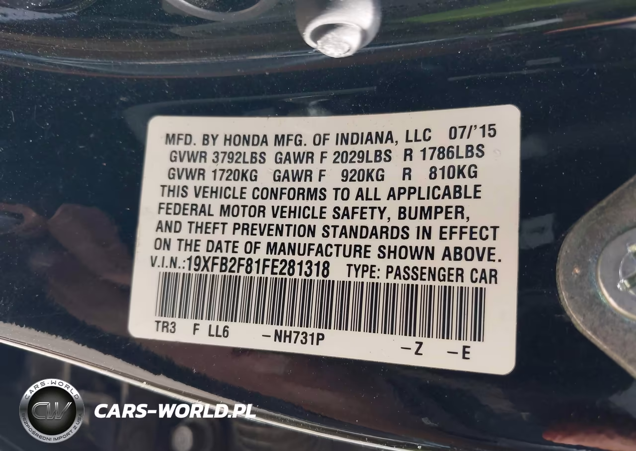 2015 Honda Civic Ex VIN:19XFB2F81FE281318 - 9