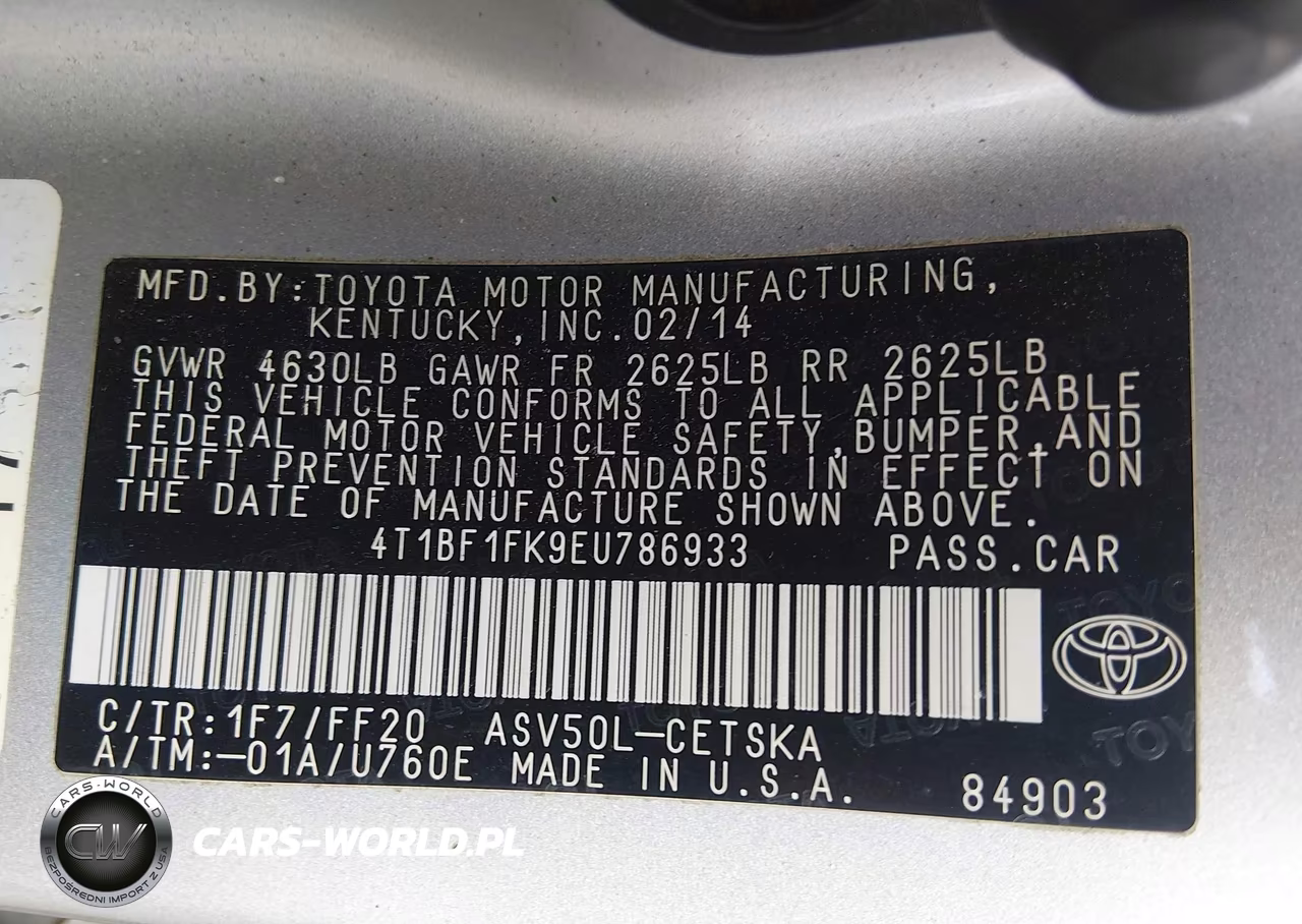 2014 Toyota Camry Se VIN:4T1BF1FK9EU786933 - 9
