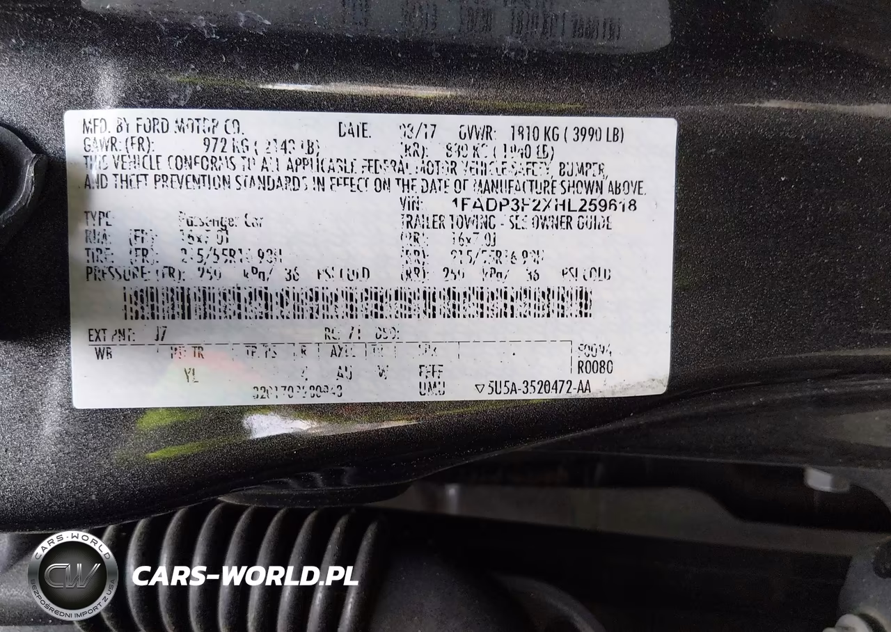 2017 Ford Focus Se VIN:1FADP3F2XHL259618 - 9