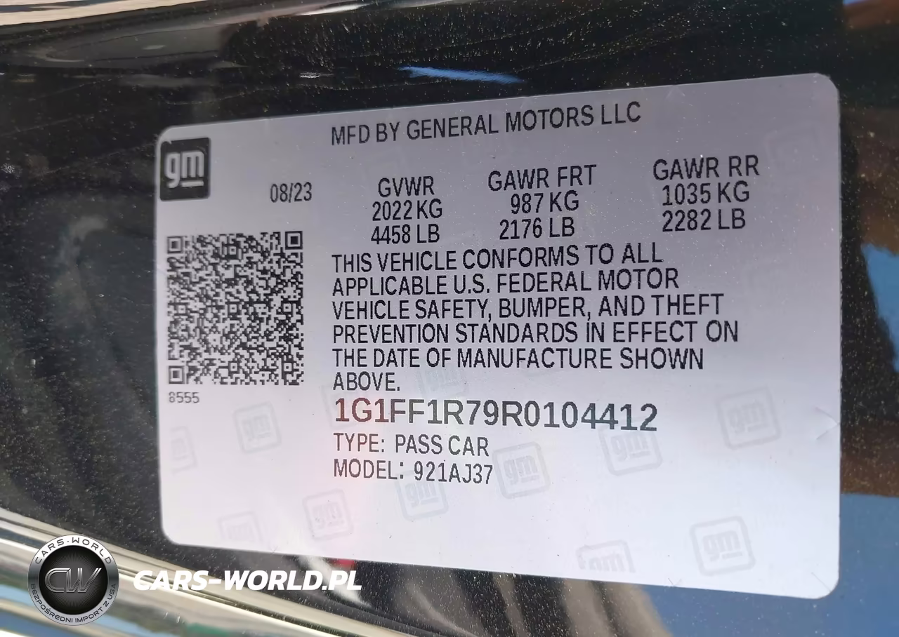 2024 Chevrolet Camaro Rwd Lt1 VIN:1G1FF1R79R0104412 - 9